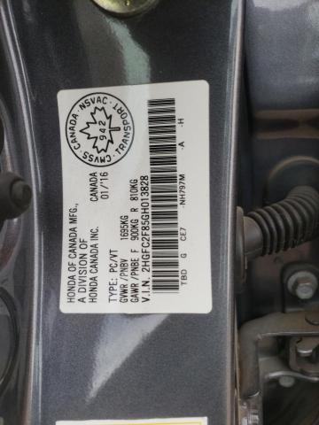 Photo 10 from auction – 2016 HONDA CIVIC EX with VIN 2HGFC2F85GH013828
