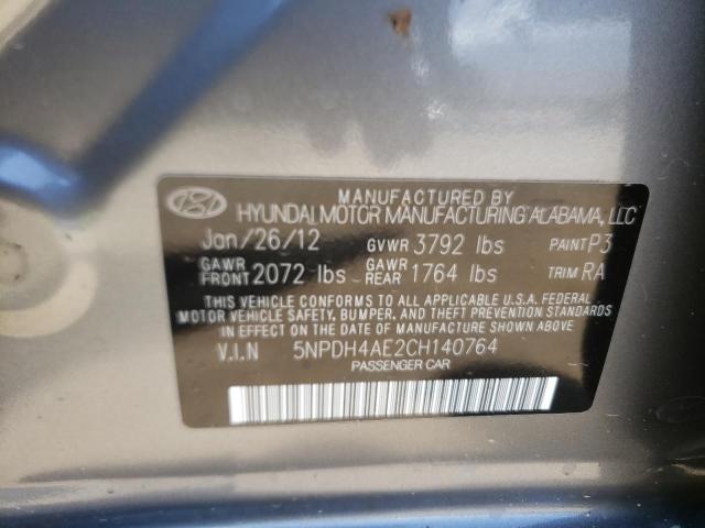 Photo 10 from auction – 2012 HYUNDAI ELANTRA GL with VIN 5NPDH4AE2CH140764