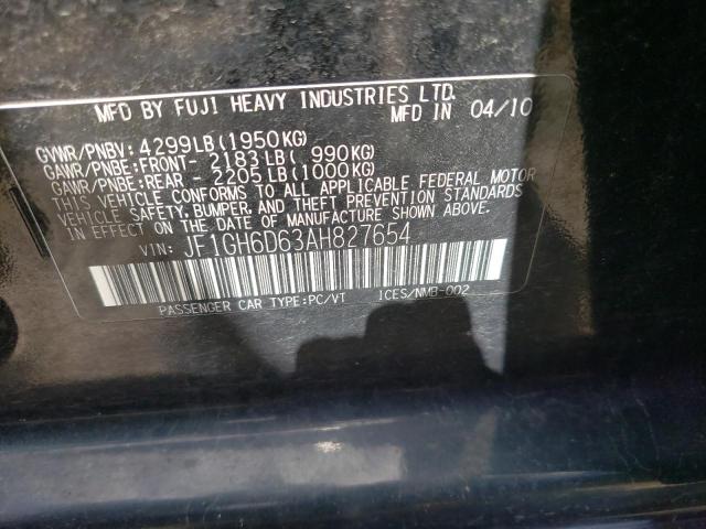 Photo 10 from auction – 2010 SUBARU IMPREZA OU with VIN JF1GH6D63AH827654