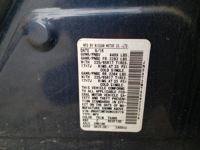 Photo 10 from auction – 2016 NISSAN ROGUE S with VIN JN8AT2MT9GW028774