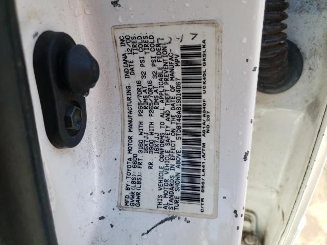 Photo 10 from auction – 2001 TOYOTA SEQUOIA LI with VIN 5TDBT48A81S014067