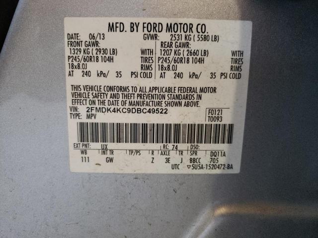 Photo 10 from auction – 2013 FORD EDGE LIMIT with VIN 2FMDK4KC9DBC49522