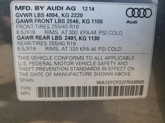 Фото 10 с аукциона – 2015 AUDI Q3 PREMIUM с VIN WA1EFCFS2FR008565