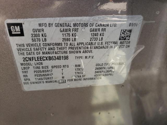 Photo 10 from auction – 2011 CHEVROLET EQUINOX LT with VIN 2CNFLEECXB6348198