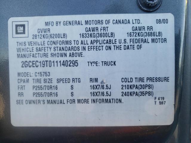 Photo 10 from auction – 2001 CHEVROLET SILVERADO with VIN 2GCEC19T011140295