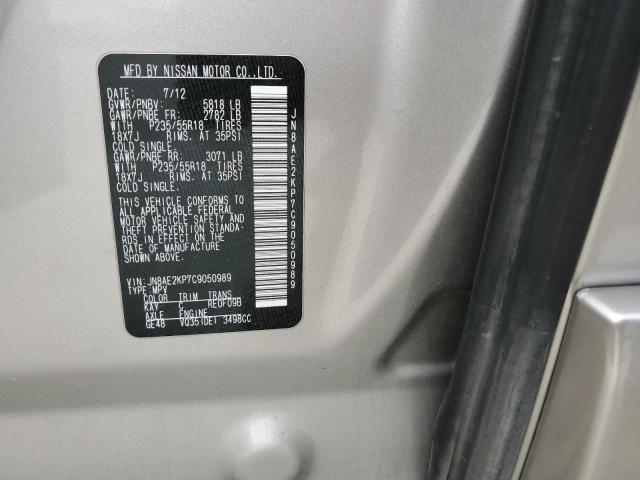 Photo 10 from auction – 2012 NISSAN QUEST S with VIN JN8AE2KP7C9050989