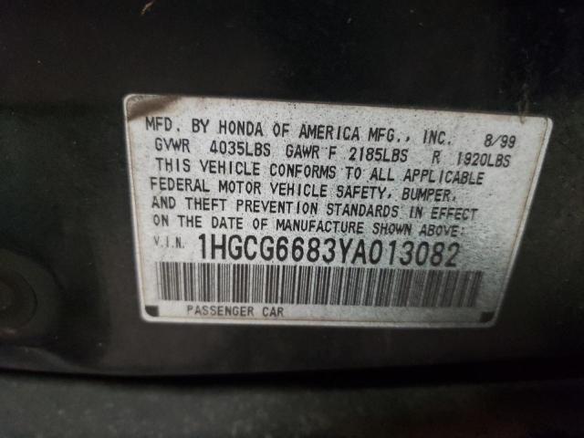 Photo 10 from auction – 2000 HONDA ACCORD with VIN 1HGCG6683YA013082