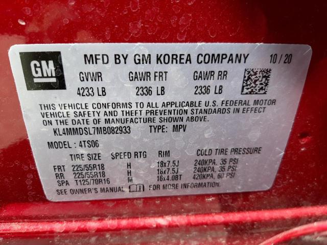 Photo 10 from auction – 2021 BUICK ENCORE GX with VIN KL4MMDSL7MB082933