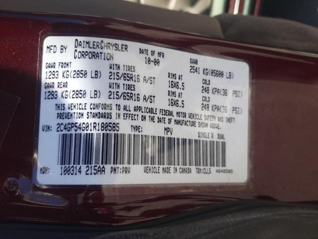 Photo 10 from auction – 2001 CHRYSLER TOWN & COU with VIN 2C4GP54G01R180585