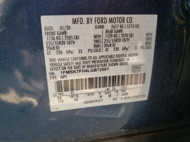Foto 10 de la subasta – 2020 FORD EXPLORER L con VIN 1FMSK7FH4LGB72001