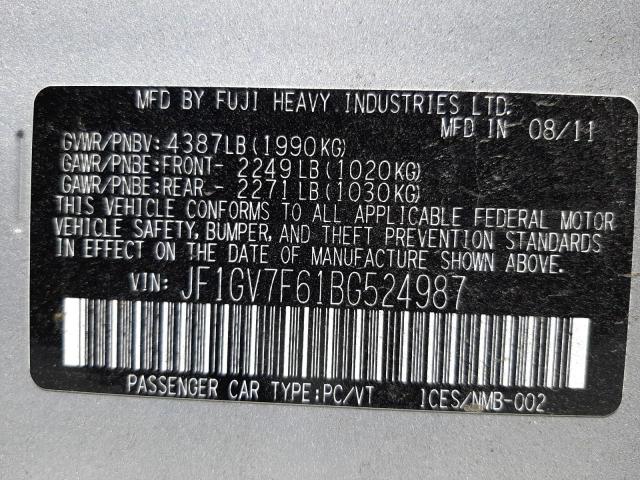 Photo 10 from auction – 2011 SUBARU IMPREZA WR with VIN JF1GV7F61BG524987