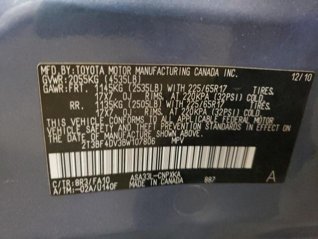 Photo 10 from auction – 2011 TOYOTA RAV4 with VIN 2T3BF4DV3BW107806