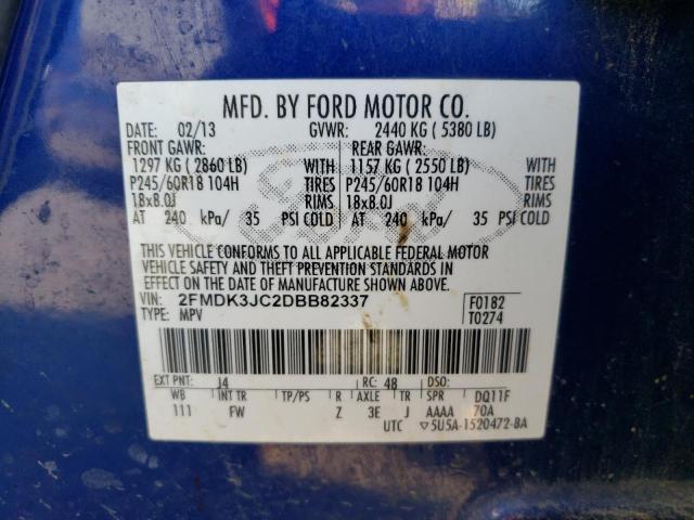 Photo 10 from auction – 2013 FORD EDGE SEL with VIN 2FMDK3JC2DBB82337