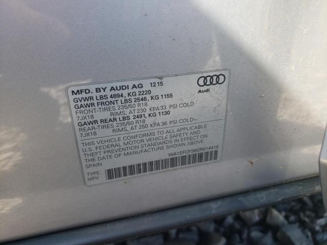 Photo 10 from auction – 2016 AUDI Q3 PREMIUM with VIN WA1EFCFS6GR014418
