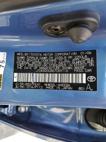 Photo 10 from auction – 2006 TOYOTA PRIUS with VIN JTDKB20U867069116