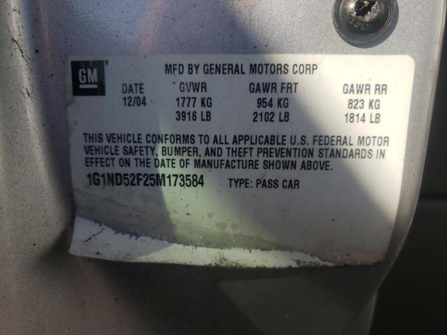 Photo 10 from auction – 2005 CHEVROLET CLASSIC with VIN 1G1ND52F25M173584