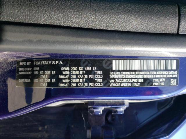 Photo 10 from auction – 2018 JEEP RENEGADE T with VIN ZACCJBCB3JPH21864