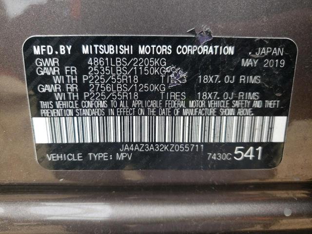Photo 10 from auction – 2019 MITSUBISHI OUTLANDER with VIN JA4AZ3A32KZ055711