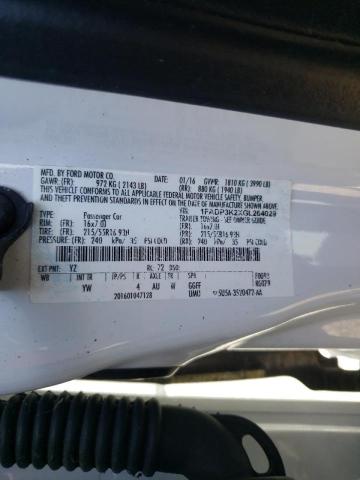 Photo 10 from auction – 2016 FORD FOCUS SE with VIN 1FADP3K2XGL264029