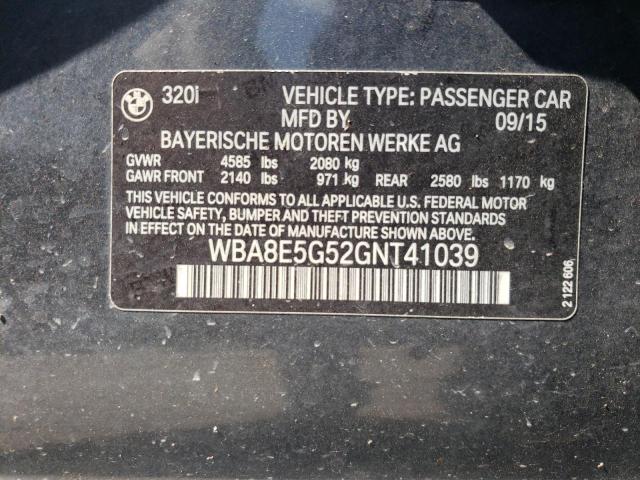 Photo 10 from auction – 2016 BMW 320 XI with VIN WBA8E5G52GNT41039