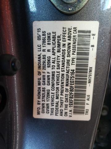 Photo 10 from auction – 2015 HONDA CIVIC EX with VIN 19XFB2F80FE075164