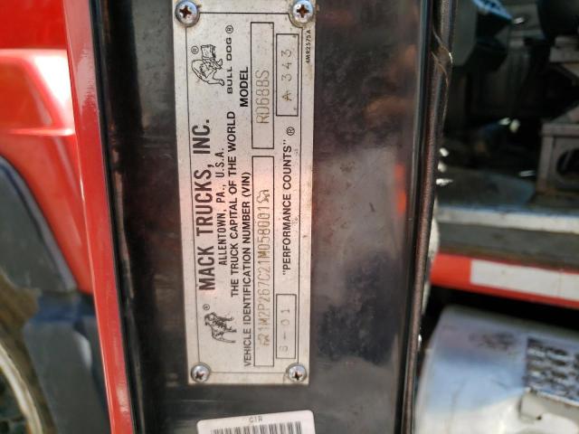 Photo 10 from auction – 2001 MACK 600 RD600 with VIN 1M2P267C21M058001