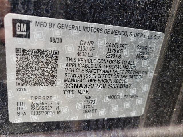 Photo 10 from auction – 2020 CHEVROLET EQUINOX LS with VIN 3GNAXSEV3LS534047