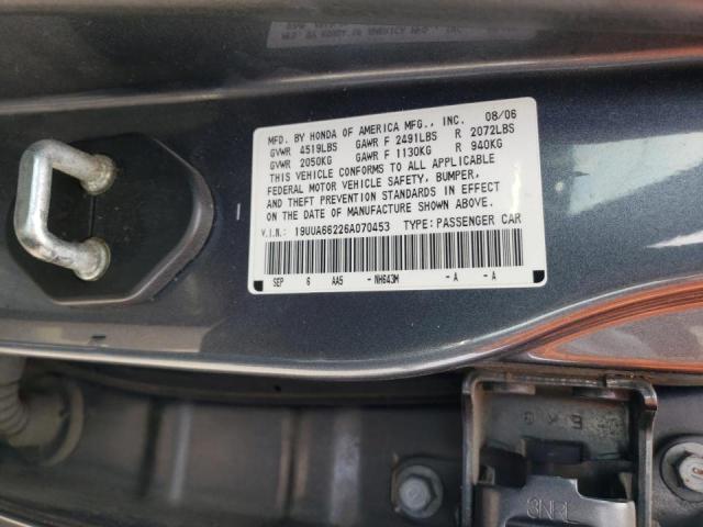 Photo 10 from auction – 2006 ACURA 3.2TL with VIN 19UUA66226A070453
