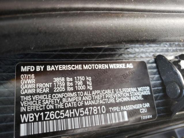 Photo 10 from auction – 2017 BMW I3 BEV with VIN WBY1Z6C54HV547810