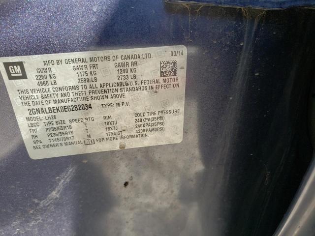 Photo 10 from auction – 2014 CHEVROLET EQUINOX LT with VIN 2GNALBEK0E6282034