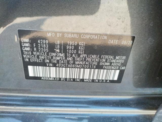 Photo 10 from auction – 2021 SUBARU IMPREZA with VIN 4S3GTAB65M3700176