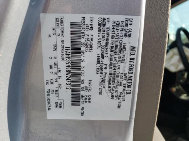 Photo 10 from auction – 2008 FORD FOCUS SE with VIN 1FAHP35N98W247312