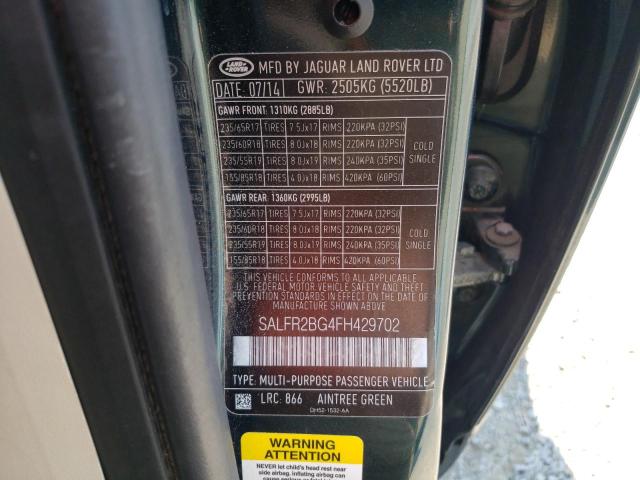 Photo 10 from auction – 2015 LAND ROVER LR2 BASE/H with VIN SALFR2BG4FH429702