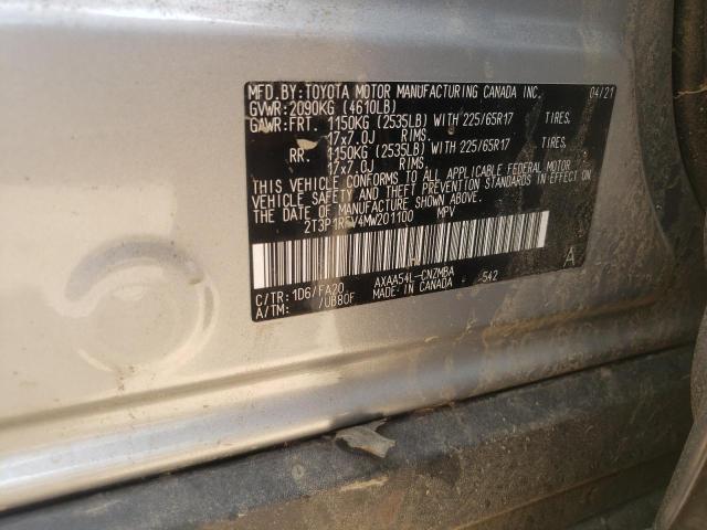 Photo 10 from auction – 2021 TOYOTA RAV4 XLE with VIN 2T3P1RFV4MW201100