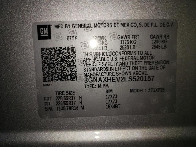 Photo 10 from auction – 2020 CHEVROLET EQUINOX LS with VIN 3GNAXHEV2LS520157