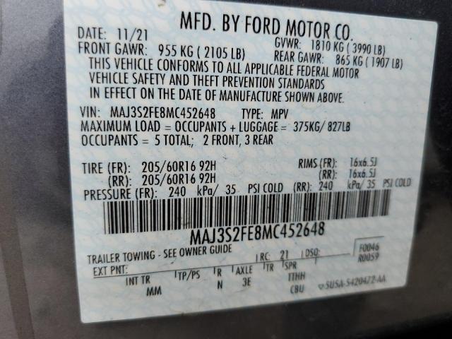 Photo 10 from auction – 2021 FORD ECOSPORT S with VIN MAJ3S2FE8MC452648