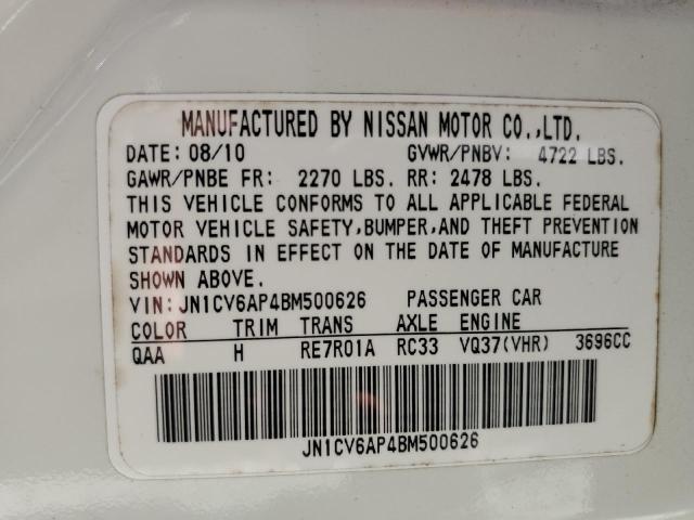 Photo 10 from auction – 2011 INFINITI G37 BASE with VIN JN1CV6AP4BM500626