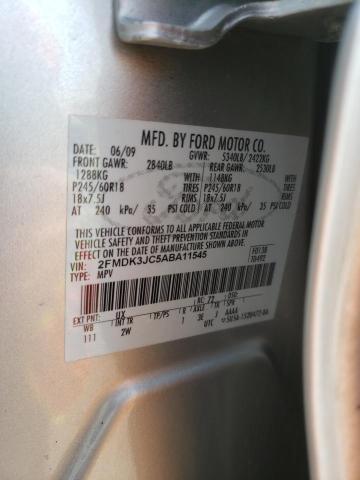 Photo 10 from auction – 2010 FORD EDGE SEL with VIN 2FMDK3JC5ABA11545