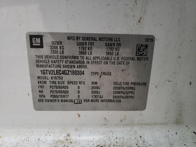 Photo 10 from auction – 2016 GMC SIERRA K15 with VIN 1GTV2LEC4GZ180304