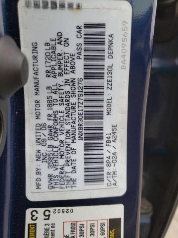 Photo 10 from auction – 2007 TOYOTA COROLLA CE with VIN 1NXBR30E17Z791276
