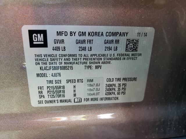 Photo 10 from auction – 2015 BUICK ENCORE CON with VIN KL4CJFSB0FB085215