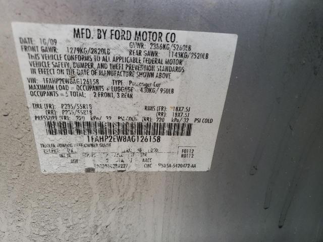 Photo 10 from auction – 2010 FORD TAURUS SEL with VIN 1FAHP2EW8AG126158