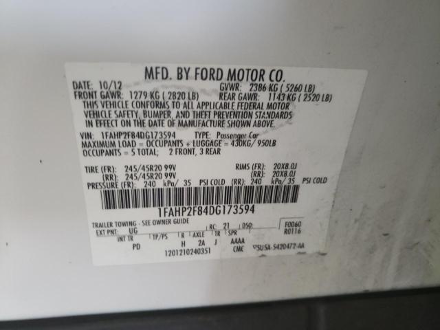 Photo 10 from auction – 2013 FORD TAURUS LIM with VIN 1FAHP2F84DG173594