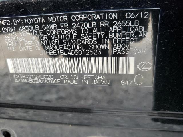 Photo 10 from auction – 2013 LEXUS GS 350 with VIN JTHBE1BL4D5012523