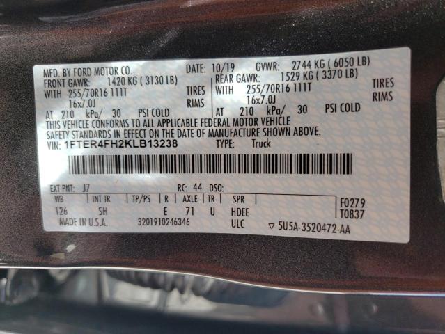 Photo 10 from auction – 2019 FORD RANGER XL with VIN 1FTER4FH2KLB13238