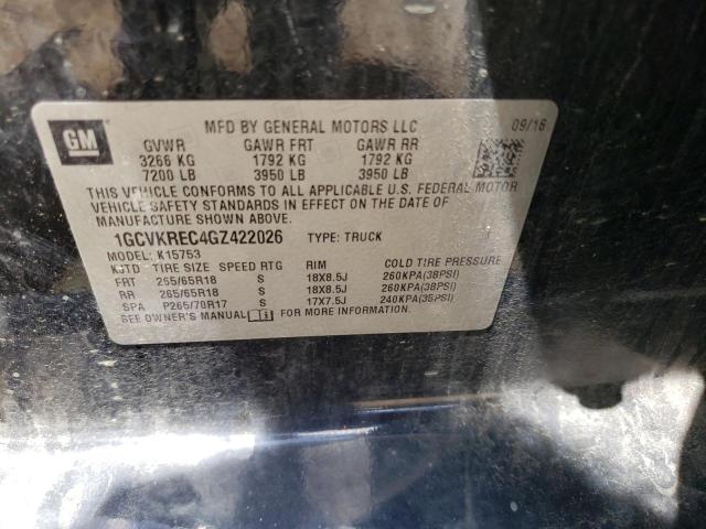 Photo 10 from auction – 2016 CHEVROLET SILVERADO with VIN 1GCVKREC4GZ422026