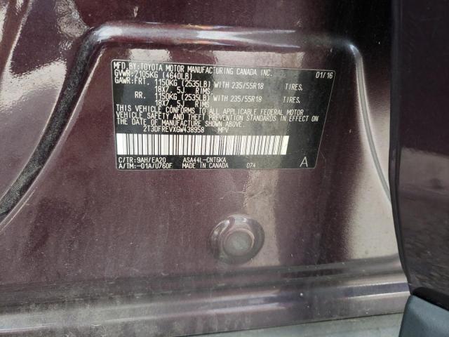 Photo 10 from auction – 2016 TOYOTA RAV4 LIMIT with VIN 2T3DFREVXGW438958