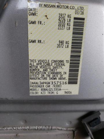 Photo 10 from auction – 2016 NISSAN ALTIMA 2.5 with VIN 1N4AL3AP4GN357516