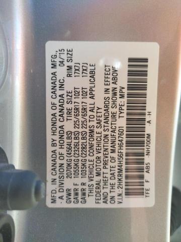 Photo 10 from auction – 2015 HONDA CR-V EX with VIN 2HKRM4H56FH647601