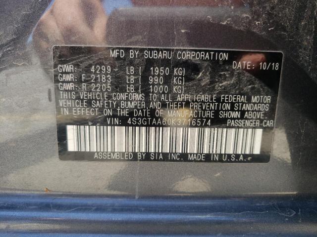 Photo 10 from auction – 2019 SUBARU IMPREZA with VIN 4S3GTAA60K3716574